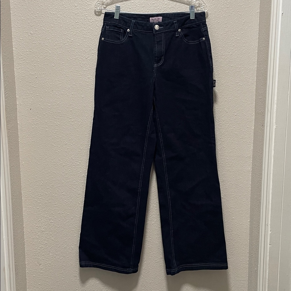 Juicy Couture Jeans "Abbot” Y2K High Rise Wide Leg Carpenter Bedazzled Sz 11/30
